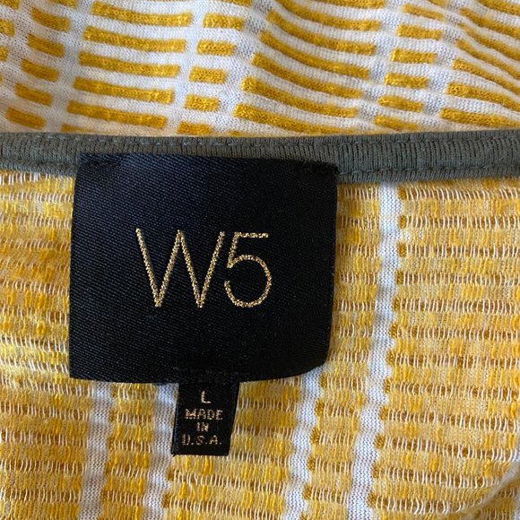 Anthropologie W5 Mustard Cream Striped Twist Bottom Top Blouse-L - Picture 8 of 10